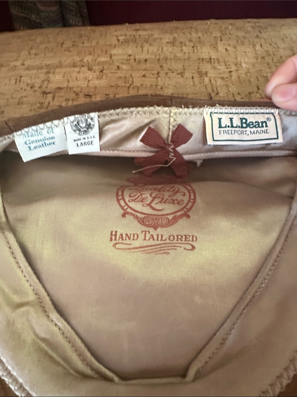 L.L. Bean Men's Hand-Tailored Leather driving cap in Brown sz large